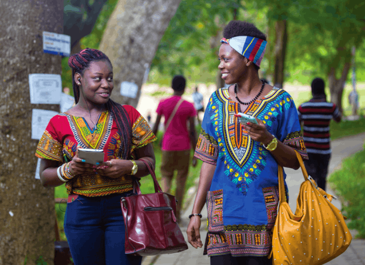 Graduate students on campus