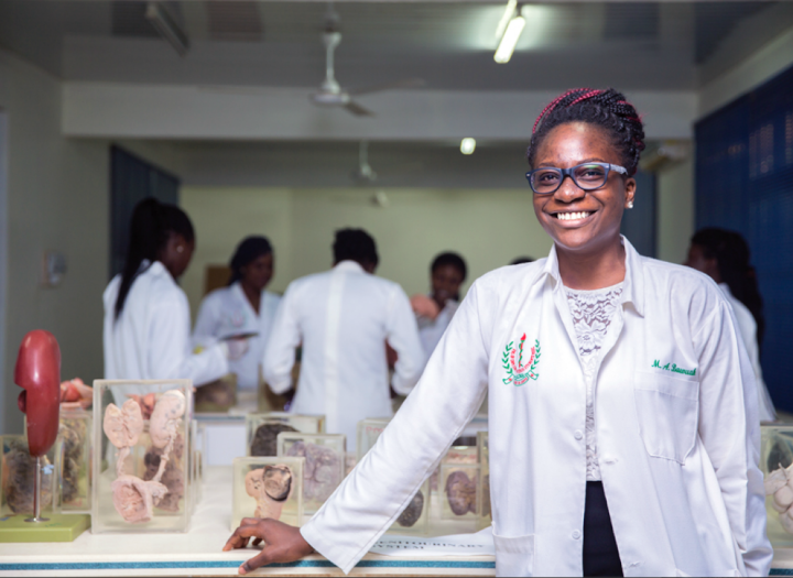Students in the anatomy lab