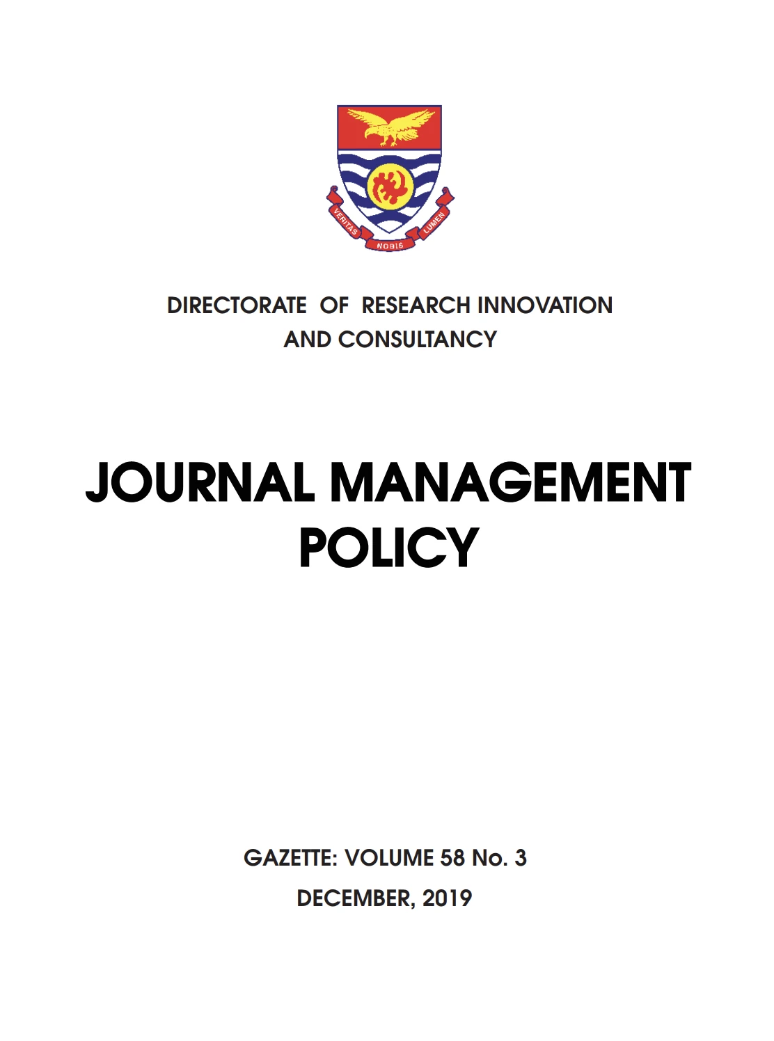 Journal Management Policy