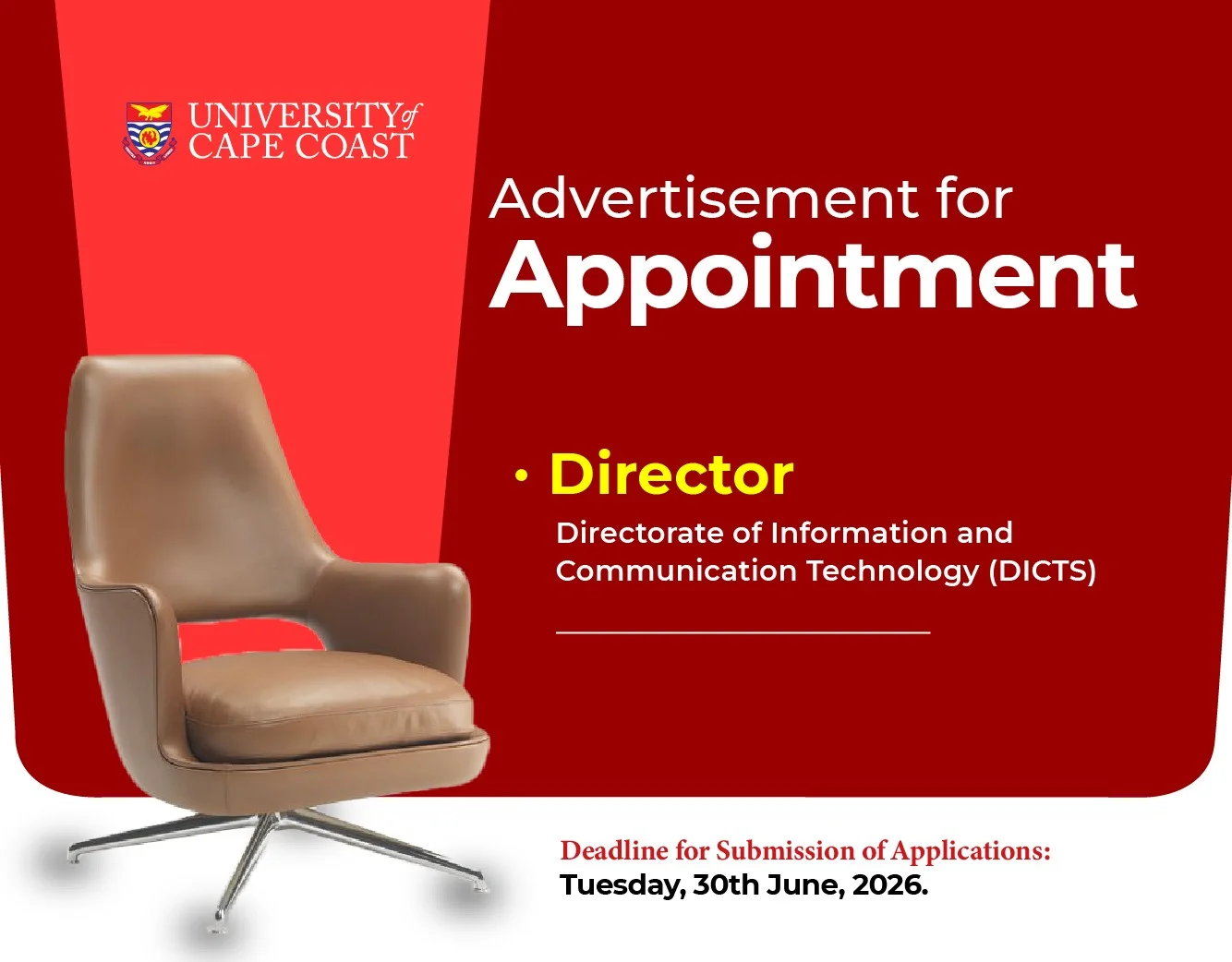 Application for the Position of Director of Directorate of Information and Communication Technology