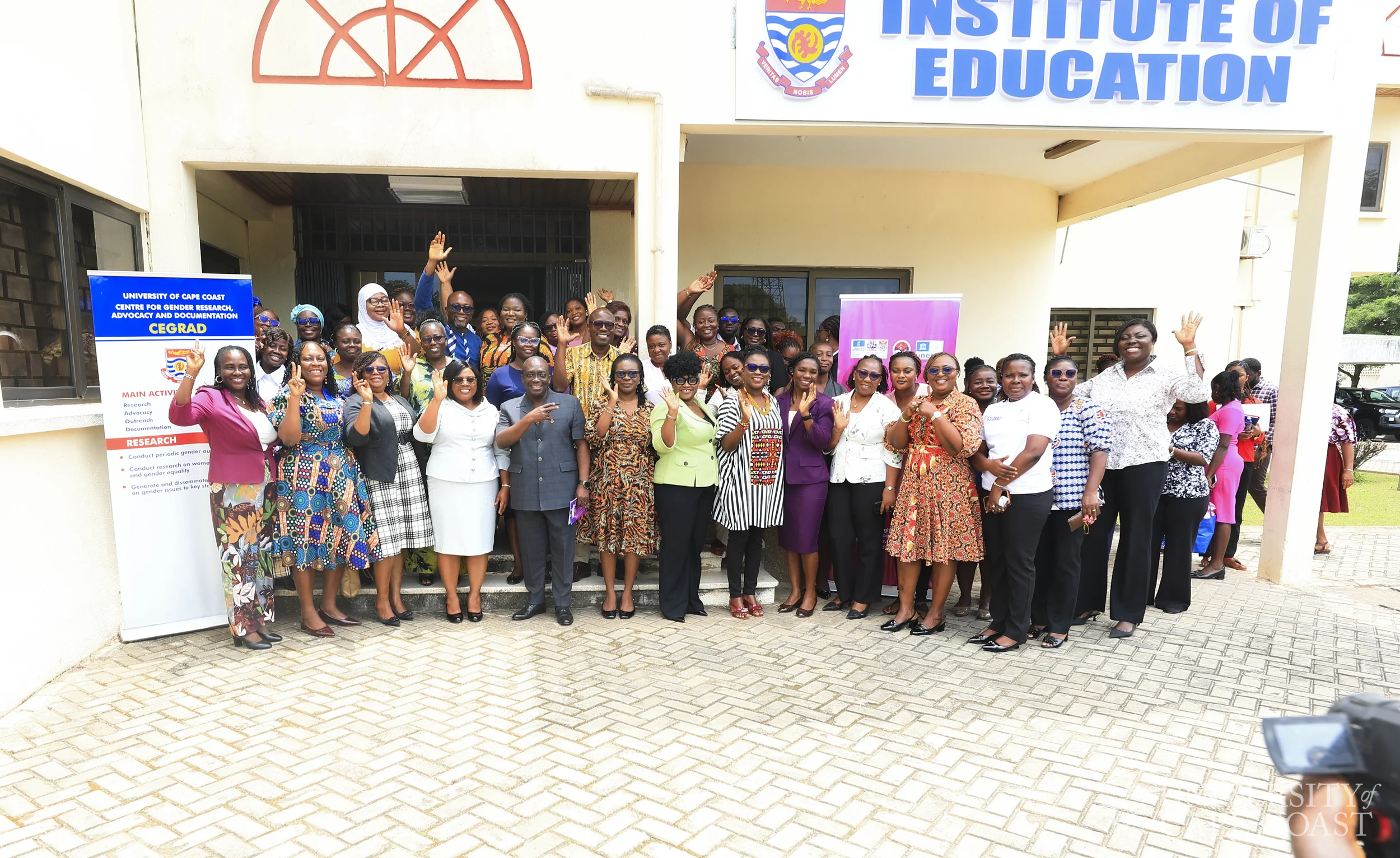 The Vice-Chancellor and Registrar with the ADB team