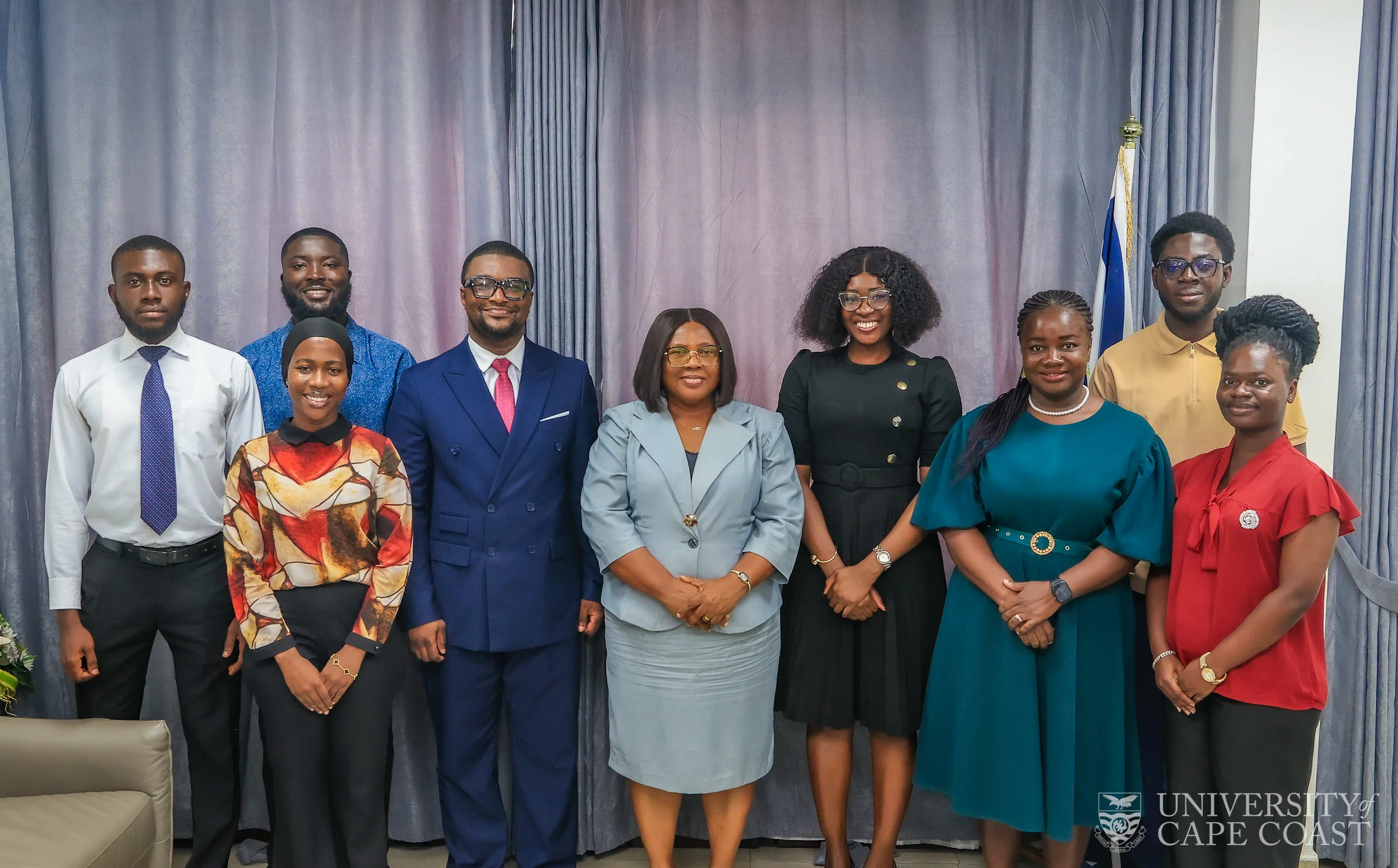 The Vice-Chancellor and Registrar with the ADB team