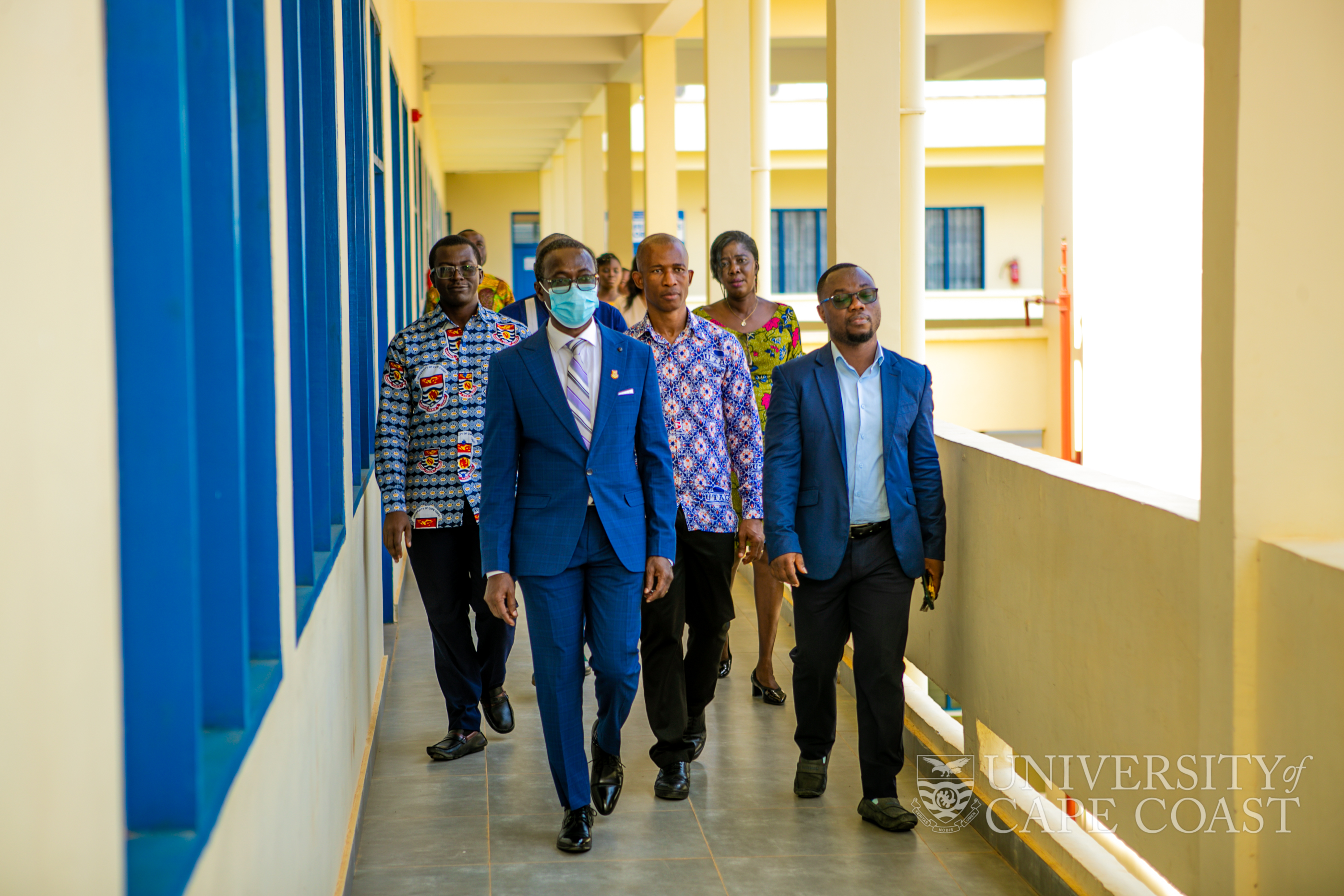The Vice Chancellor-UCC, Prof Nyarko Boampong leading a delegation to commission the lab