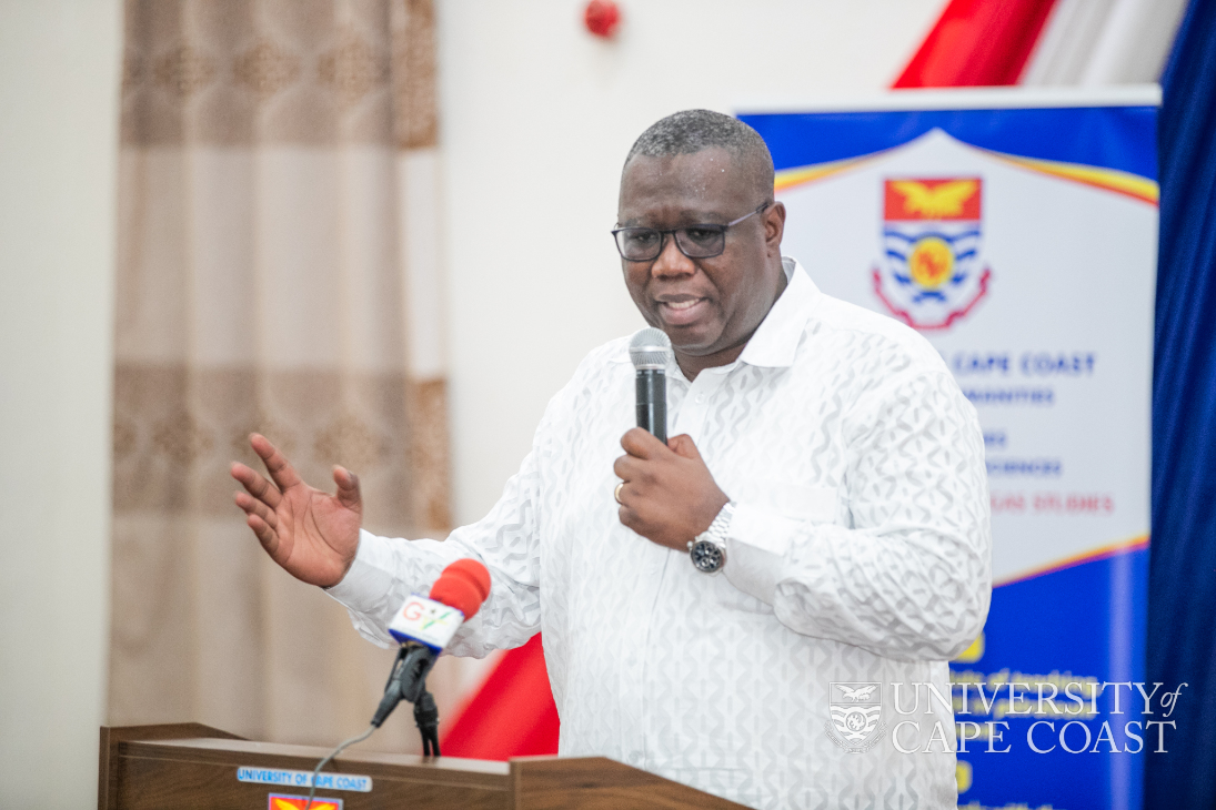 Chief Executive Officer of the Petroleum Commission, Mr. Egbert Faibille Jnr,speaking at the lecture.
