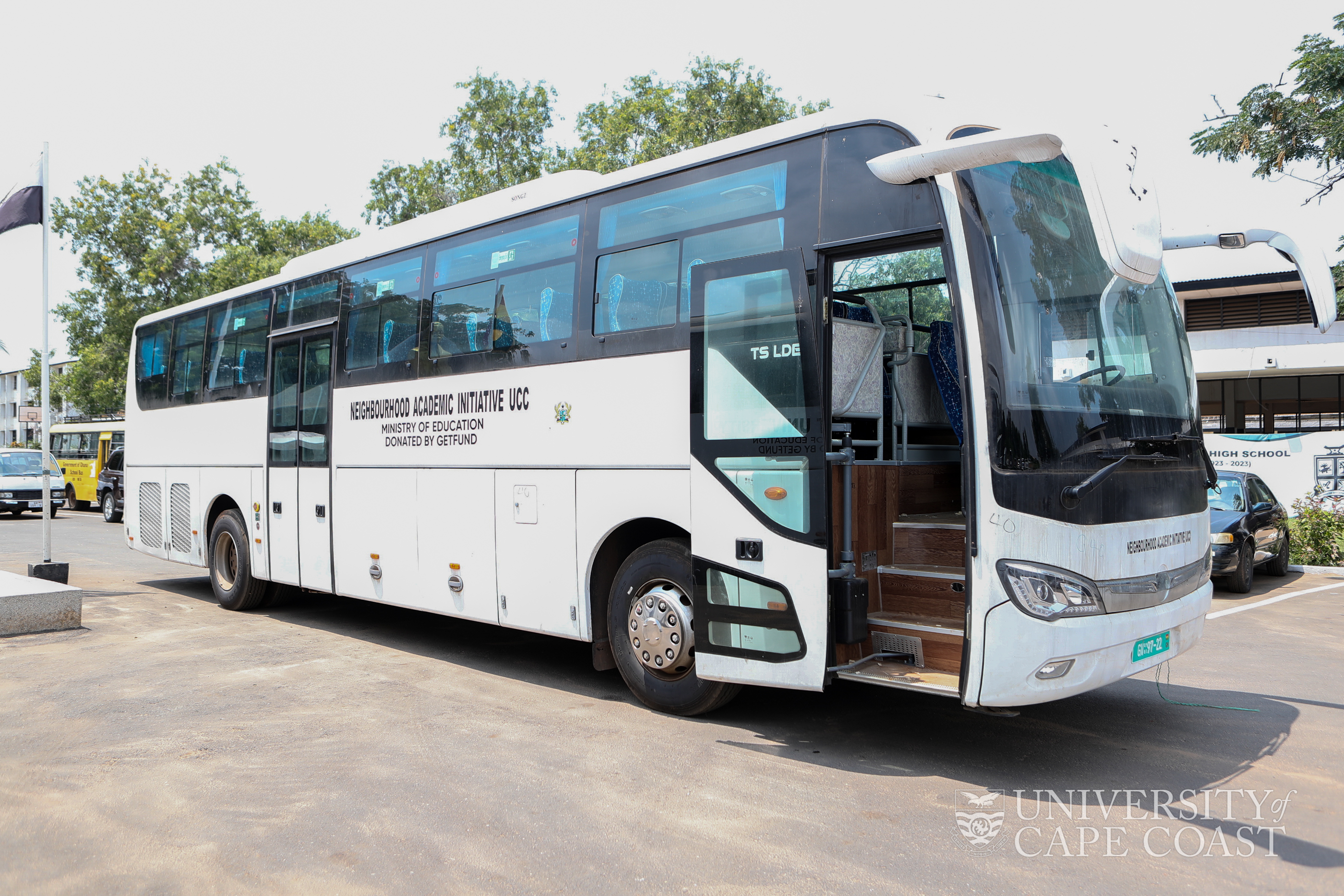 The UCC Neighbourhood Academic Initiative bus donated by the Minister of Education 