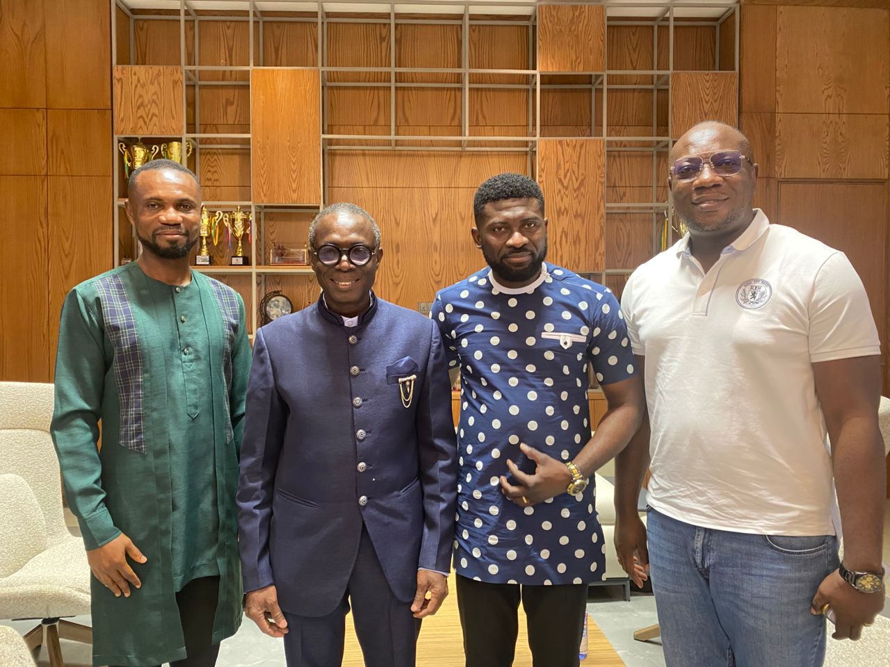 Dr. Evans Oppong with the Vice-Chancellor (2nd left)