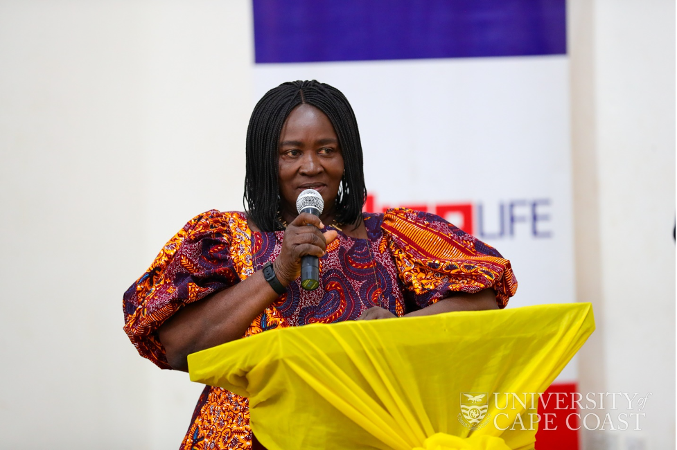 Prof. Naana Jane Opoku Agyemang speaking at the conference