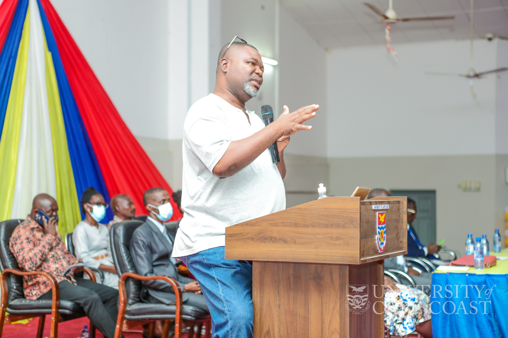 Vice Dean of Students’ Affairs- UCC, Prof. Edem Amenumey speaking at the orientation