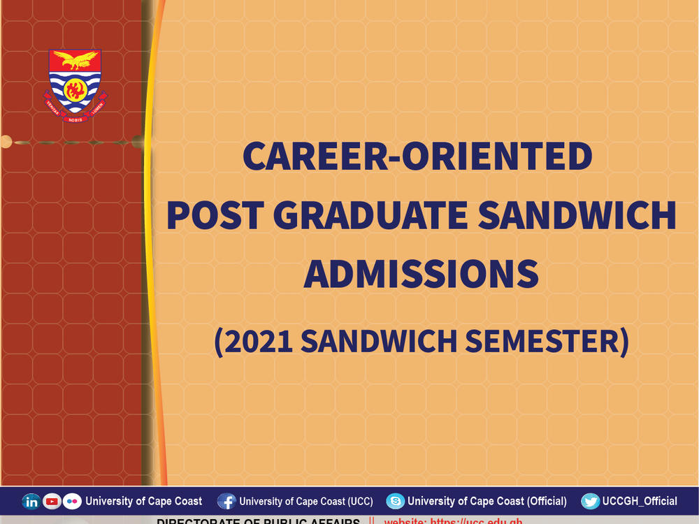 Application For UCC Career-oriented Post Graduate Sandwich Admissions ...