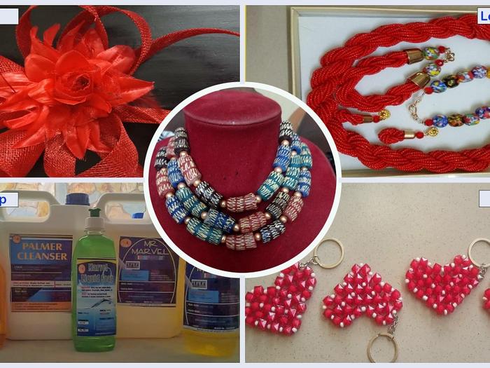 Liquid Soap, Local Beads, Weaving, Millinery Art