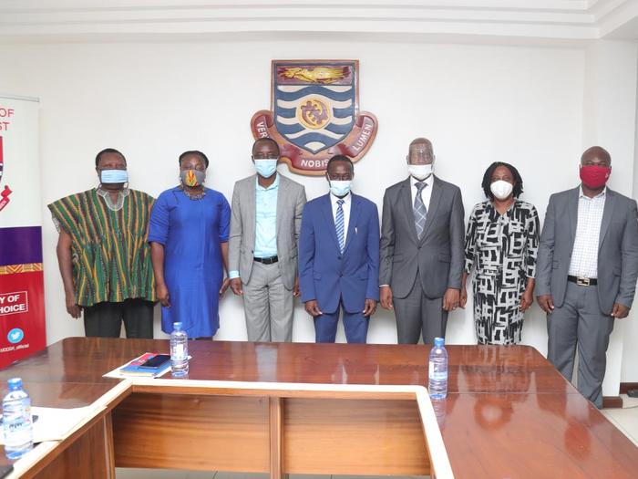 Vice-Chancellor with the delegation from AIMS Ghana