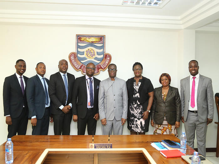 Prof. Joseph Ghartey Ampiah and Prof. Dora Edu-Buandoh with the officials from Consolidated Bank, Ghana