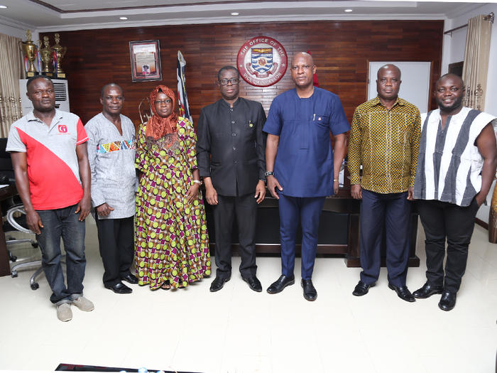 The Graphic MD, Mr. Atto Afful and his team with the Vice-Chancellor