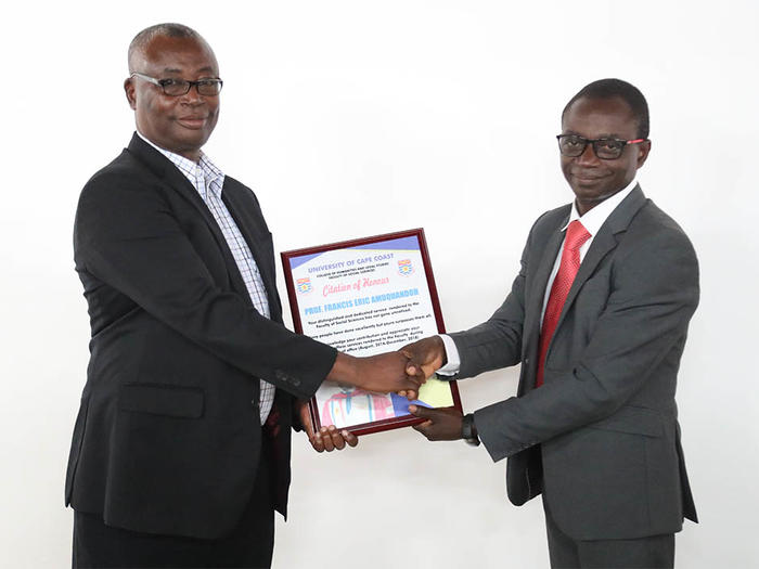 Presentation of citation to Prof. F. E. Amuquandoh