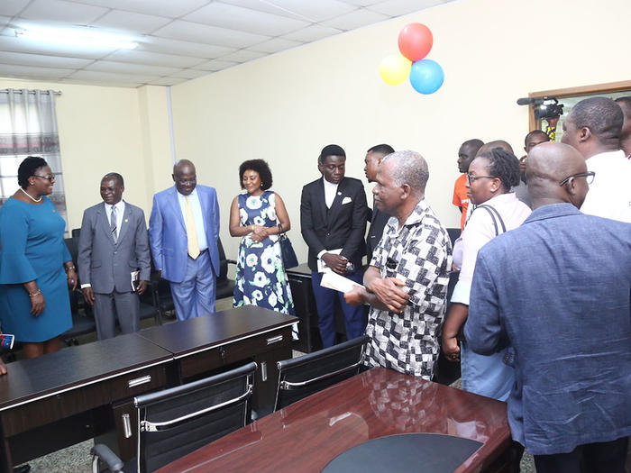 The Chancellor and other dignitaries at the Law Library