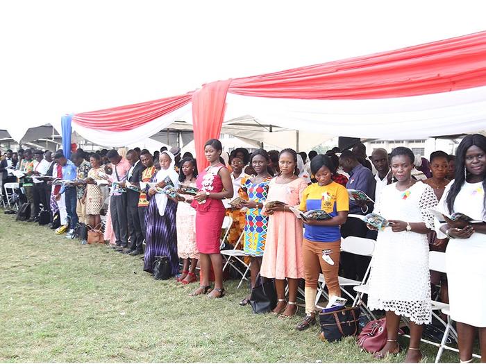A section of matriculants in Kumasi Matriculants swearing oath at the ceremony