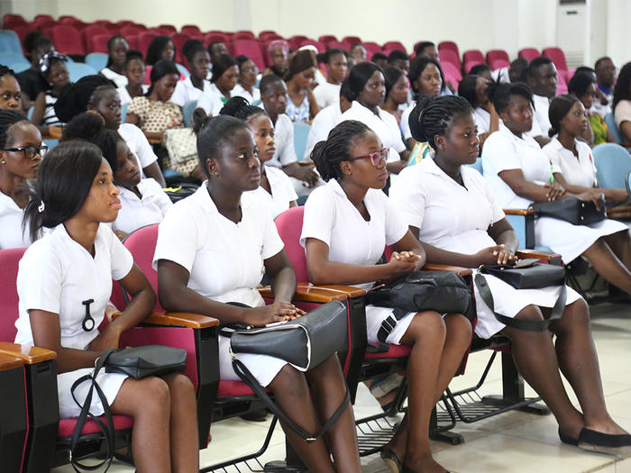 Some students of the School of Nursing at the forum