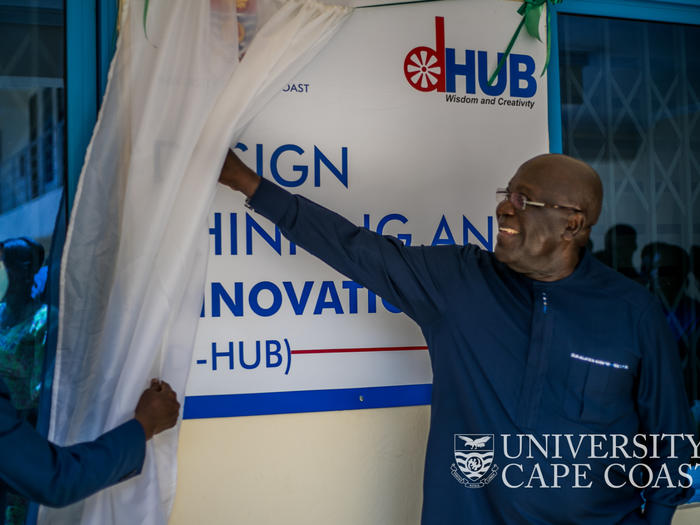 UCC Chancellor, Sir Sam Jonah, opening the D-Hub.