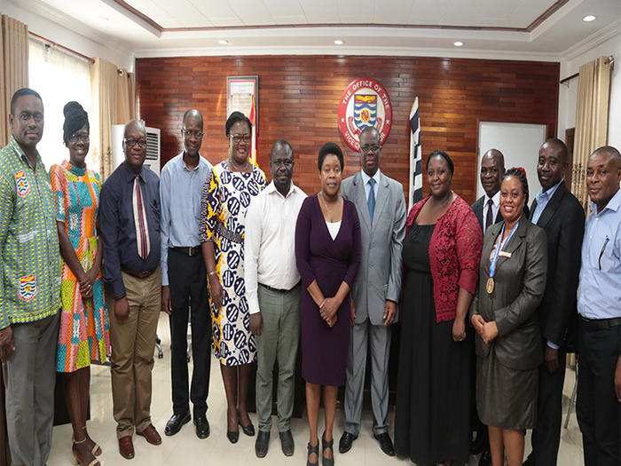 The delegation from University of KwaZulu-Natal with the Vice-Chancellor and other officials of UCC