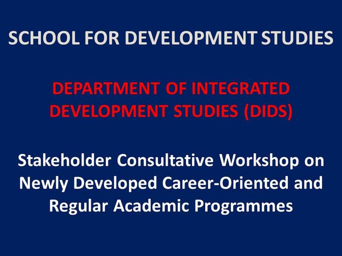 Department of Integrated Development Studies, UCC